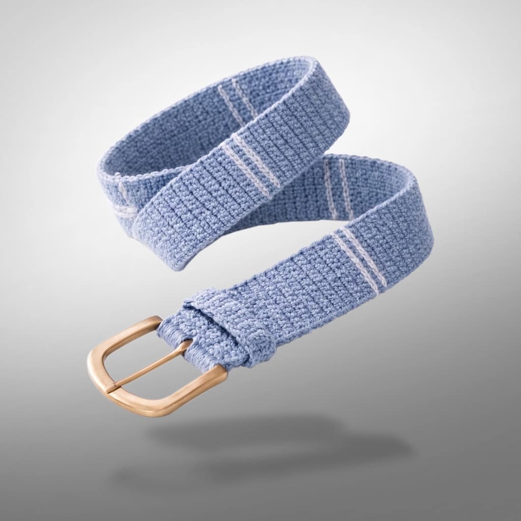 Crocheted Denim Belt